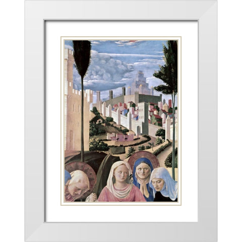 Deposition - Detail 3 White Modern Wood Framed Art Print with Double Matting by Angelico, Fra