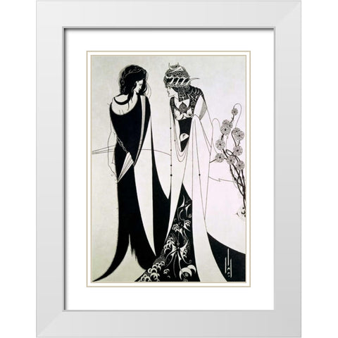 Salome White Modern Wood Framed Art Print with Double Matting by Beardsley, Aubrey