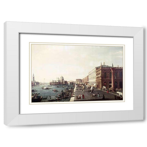 View of Molo In Venice #1 White Modern Wood Framed Art Print with Double Matting by Bellotto, Bernardo
