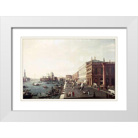 View of Molo In Venice #1 White Modern Wood Framed Art Print with Double Matting by Bellotto, Bernardo