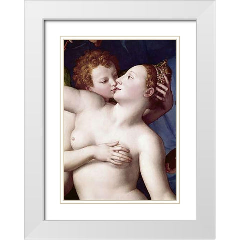 ExVintageure of Luxury - Detail White Modern Wood Framed Art Print with Double Matting by Bronzino, Agnolo