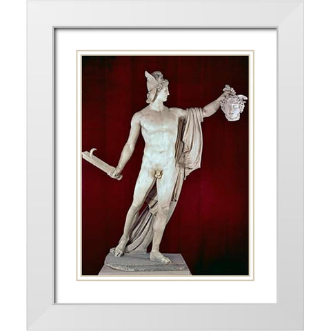 Perseus With The Head of Medusa White Modern Wood Framed Art Print with Double Matting by Canova, Antonio