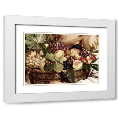 Boy With Basket of Fruit - Detail White Modern Wood Framed Art Print with Double Matting by Caravaggio