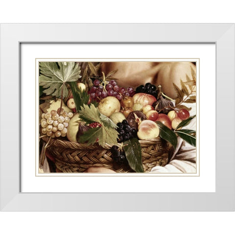 Boy With Basket of Fruit - Detail White Modern Wood Framed Art Print with Double Matting by Caravaggio