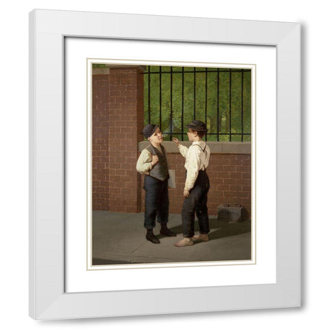 Negotiation White Modern Wood Framed Art Print with Double Matting by Carr, Samuel S