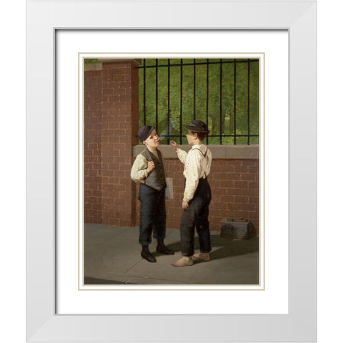Negotiation White Modern Wood Framed Art Print with Double Matting by Carr, Samuel S