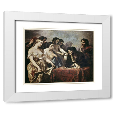 Love To The Highest Bidder White Modern Wood Framed Art Print with Double Matting by Couture, Thomas