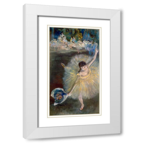 End of the Arabesque, c. 1877 White Modern Wood Framed Art Print with Double Matting by Degas, Edgar