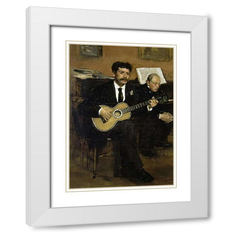 Lorenzo Pagans and Auguste De Gas White Modern Wood Framed Art Print with Double Matting by Degas, Edgar
