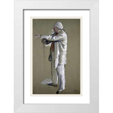 The Ballet Master White Modern Wood Framed Art Print with Double Matting by Degas, Edgar