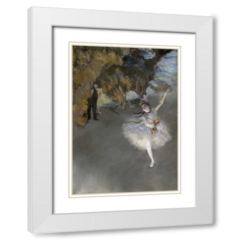 The Star White Modern Wood Framed Art Print with Double Matting by Degas, Edgar