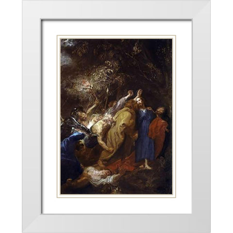Taking of Museumist White Modern Wood Framed Art Print with Double Matting by Van Dyck, Anthony