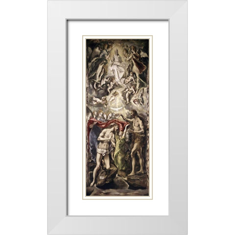 Baptism of Christ White Modern Wood Framed Art Print with Double Matting by El Greco