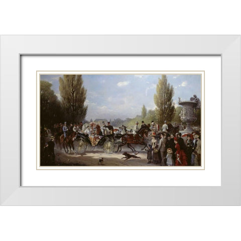 Frederich II and Victoria On The Way To Potstam White Modern Wood Framed Art Print with Double Matting by Eschwege, F.A. Elmar