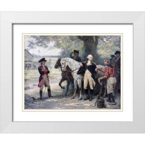 Washington at Half-Way Brook White Modern Wood Framed Art Print with Double Matting by Ferris, Jean Leon Gerome
