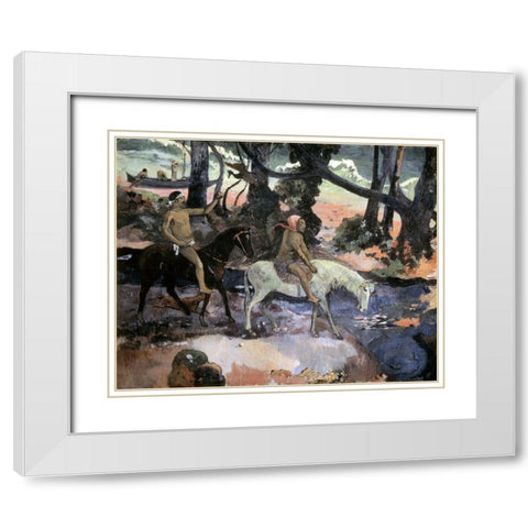 Escape Ford White Modern Wood Framed Art Print with Double Matting by Gauguin, Paul