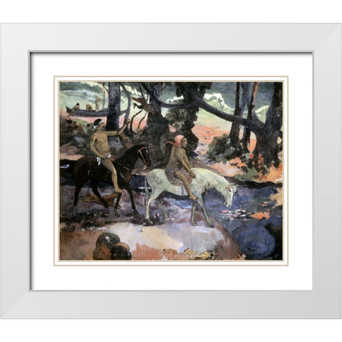 Escape Ford White Modern Wood Framed Art Print with Double Matting by Gauguin, Paul
