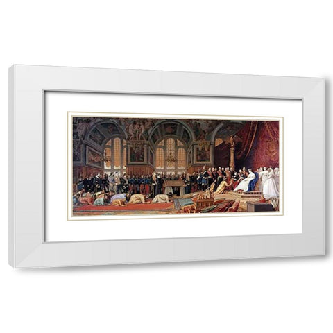 Reception of The Siamese Ambassadors White Modern Wood Framed Art Print with Double Matting by Gerome, Jean Leon
