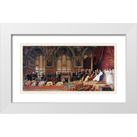 Reception of The Siamese Ambassadors White Modern Wood Framed Art Print with Double Matting by Gerome, Jean Leon
