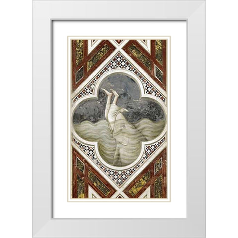 Jonah and The Whale White Modern Wood Framed Art Print with Double Matting by Giotto
