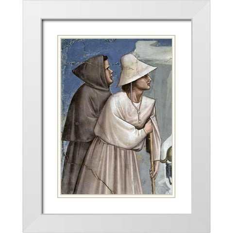 Josephs Dream - Detail White Modern Wood Framed Art Print with Double Matting by Giotto