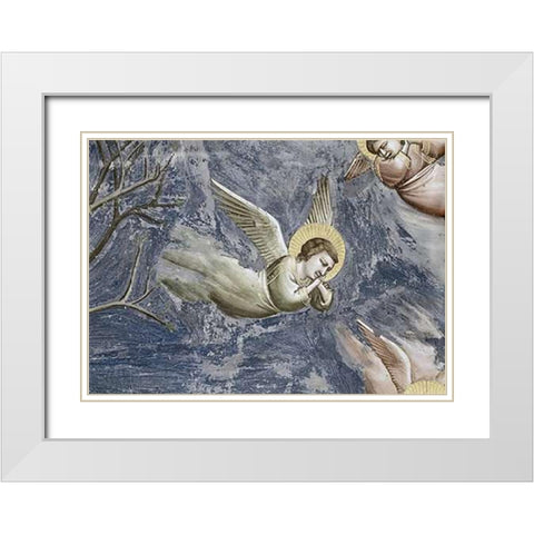 Lamentation (Detail) White Modern Wood Framed Art Print with Double Matting by Giotto