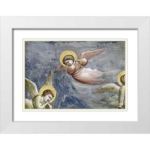 Lamentation (Detail) White Modern Wood Framed Art Print with Double Matting by Giotto