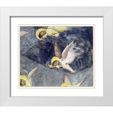 Lamentation (Detail) White Modern Wood Framed Art Print with Double Matting by Giotto
