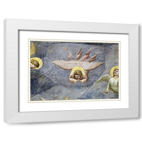 Lamentation (Detail) White Modern Wood Framed Art Print with Double Matting by Giotto