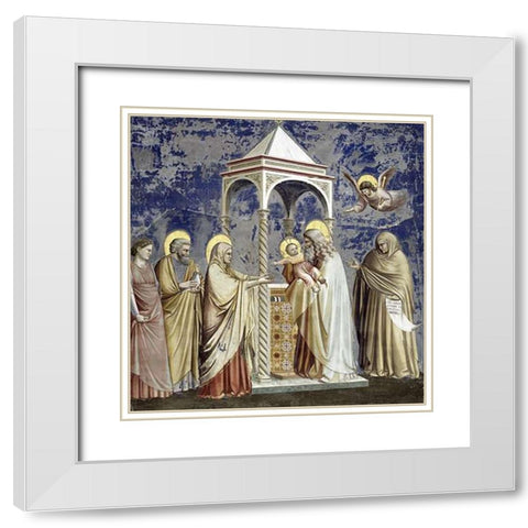 Presentation at The Temple White Modern Wood Framed Art Print with Double Matting by Giotto