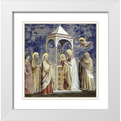 Presentation at The Temple White Modern Wood Framed Art Print with Double Matting by Giotto