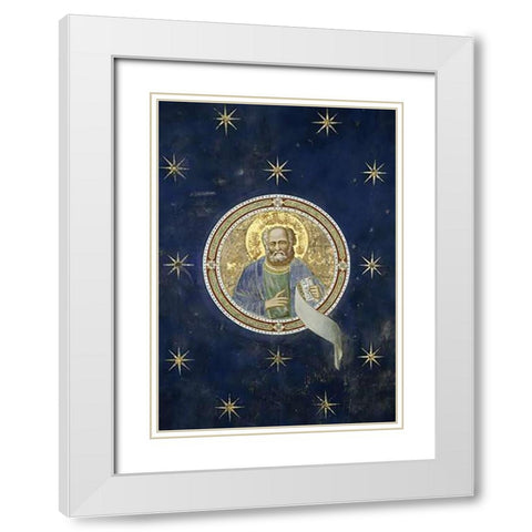 Prophet Malachi - Detail of Ceiling White Modern Wood Framed Art Print with Double Matting by Giotto