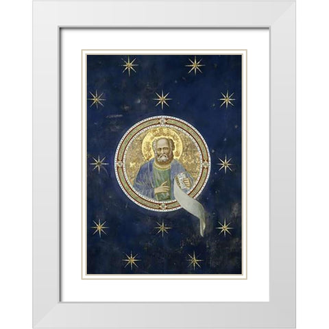 Prophet Malachi - Detail of Ceiling White Modern Wood Framed Art Print with Double Matting by Giotto