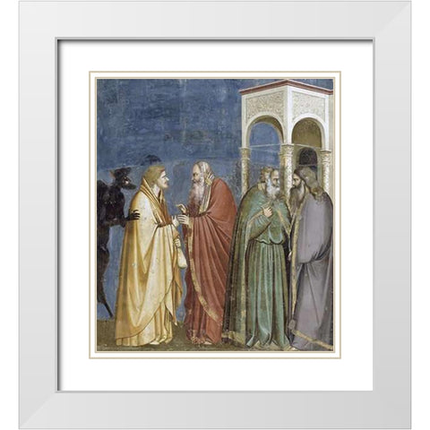Treachery of Judas White Modern Wood Framed Art Print with Double Matting by Giotto