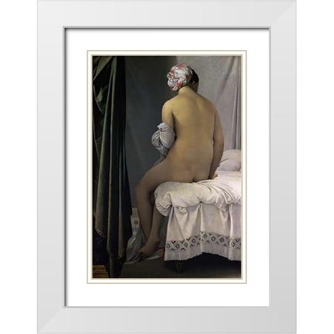 The Bather of Valpincon White Modern Wood Framed Art Print with Double Matting by Ingres, Jean Auguste Dominique
