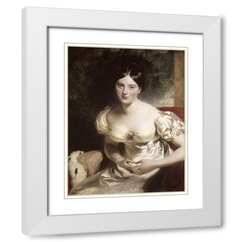 Margaret, Countess of Blessington White Modern Wood Framed Art Print with Double Matting by Lawrence, Sir Thomas
