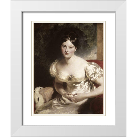 Margaret, Countess of Blessington White Modern Wood Framed Art Print with Double Matting by Lawrence, Sir Thomas