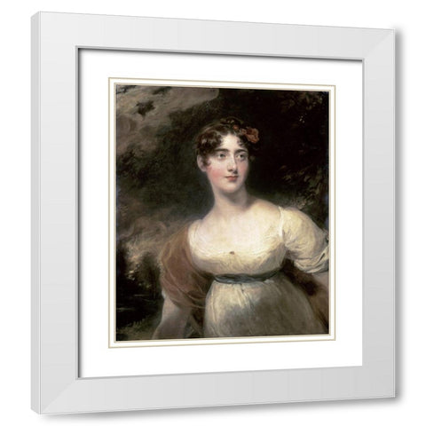 Portrait of Mylady Raglaun White Modern Wood Framed Art Print with Double Matting by Lawrence, Sir Thomas