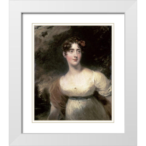 Portrait of Mylady Raglaun White Modern Wood Framed Art Print with Double Matting by Lawrence, Sir Thomas