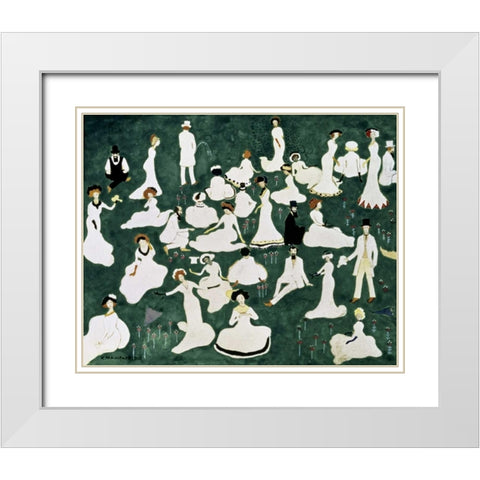 Recovery of a Society White Modern Wood Framed Art Print with Double Matting by Malevich, Kazimir