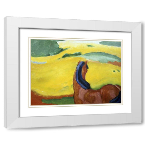 Horse in the Landscape White Modern Wood Framed Art Print with Double Matting by Marc, Franz