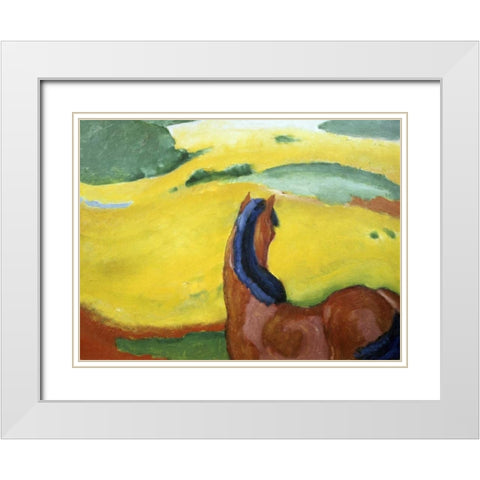 Horse in the Landscape White Modern Wood Framed Art Print with Double Matting by Marc, Franz