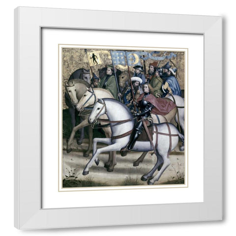 Three Kings White Modern Wood Framed Art Print with Double Matting by Master of the Sterzing Altarpiece