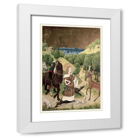 Conversion of St. Hubert White Modern Wood Framed Art Print with Double Matting by Master of Werden