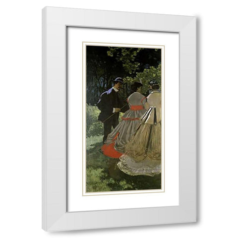 Dejeuner sur lherbe White Modern Wood Framed Art Print with Double Matting by Monet, Claude