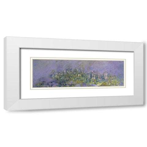 Glycines - Wisteria White Modern Wood Framed Art Print with Double Matting by Monet, Claude
