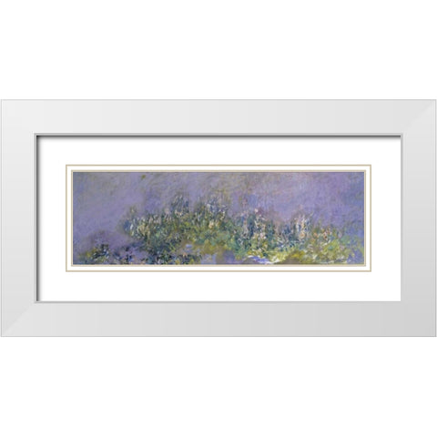 Glycines - Wisteria White Modern Wood Framed Art Print with Double Matting by Monet, Claude