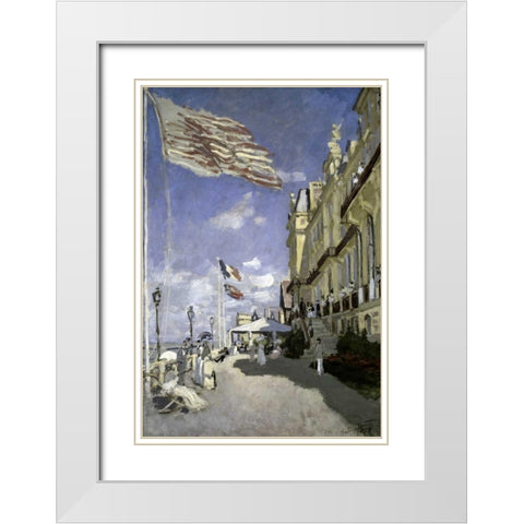 Hotel des roches noires, Trouville, 1870 White Modern Wood Framed Art Print with Double Matting by Monet, Claude
