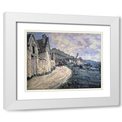 Rocks at Falaise, near Giverny White Modern Wood Framed Art Print with Double Matting by Monet, Claude