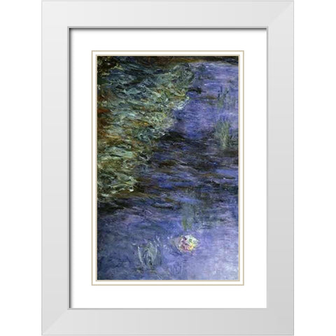Water Lilies (Detail) White Modern Wood Framed Art Print with Double Matting by Monet, Claude